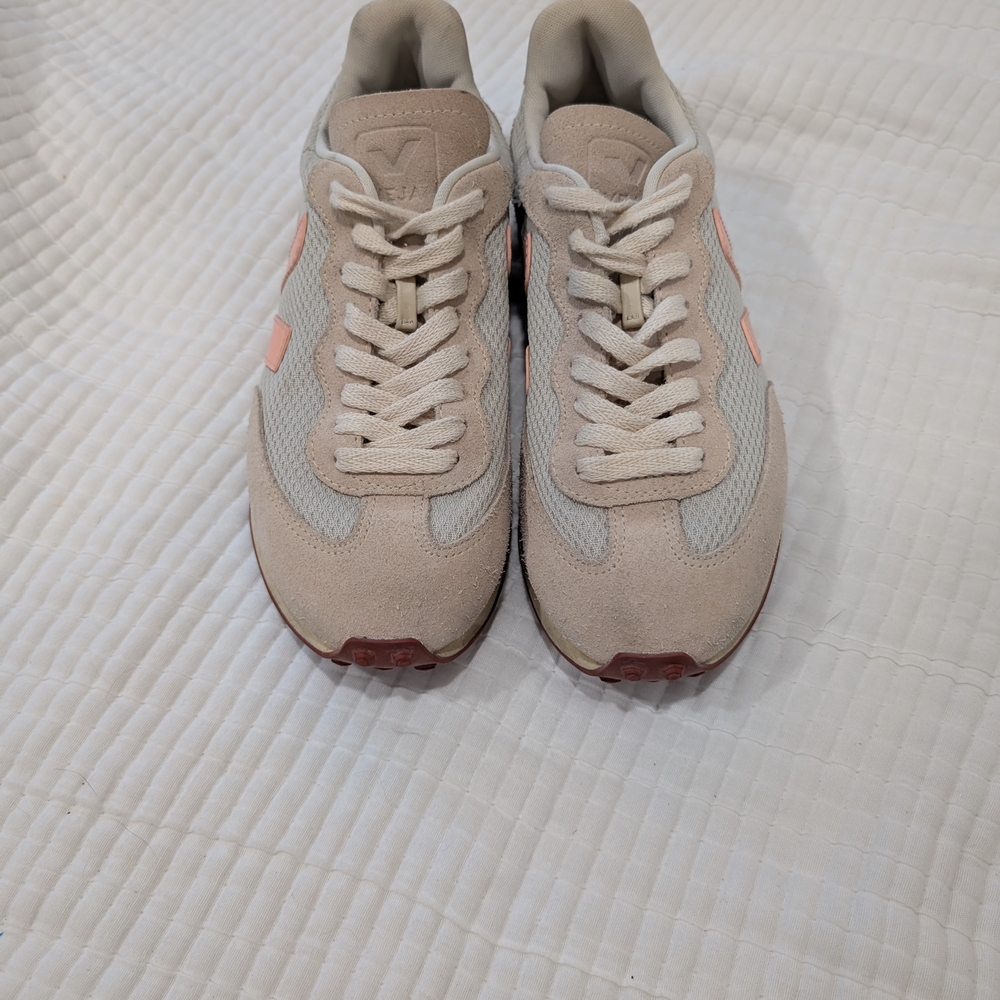 Veja Beige and Pink Sneakers